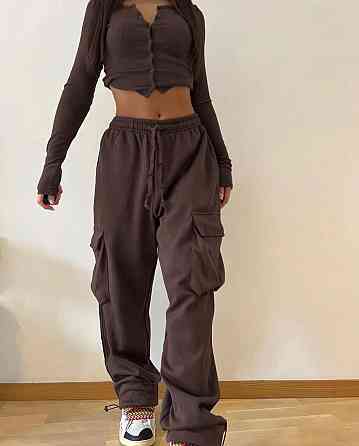 Штаны карго женские трикотажные Коричневый 48-52 Харьков