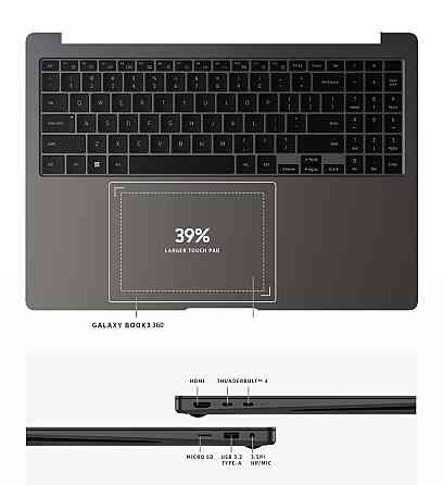Ноутбук Samsung Galaxy Book3 360 NP750QFG Intel Core i7-1360P 16/512GB SSD графіт під монітор/мініпк (без екрана) Николаев