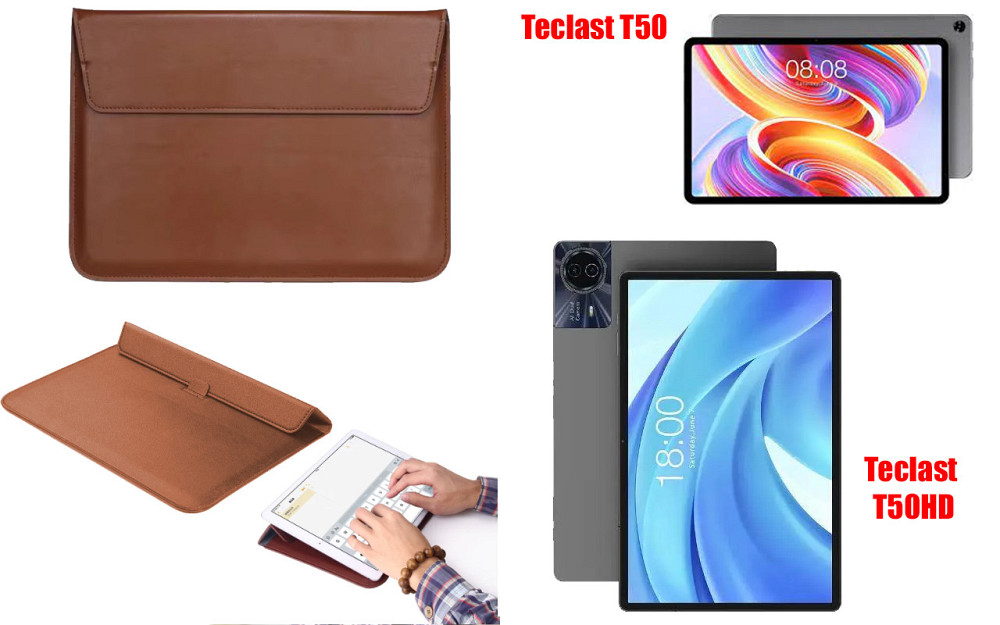 Чехол-конверт VitoCase для Teclast T50, T50HD, с функцией подставки для планшета Коричневый Киев - изображение 1