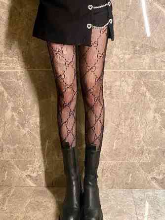 Женские универсальные черные колготки с рисунком Одесса