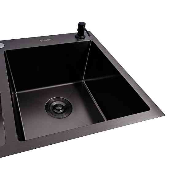 VALESO Кухонна мийка PVD чорна 78*48 VALESO Handmade на дві чаші (3.0/0.8) Киев