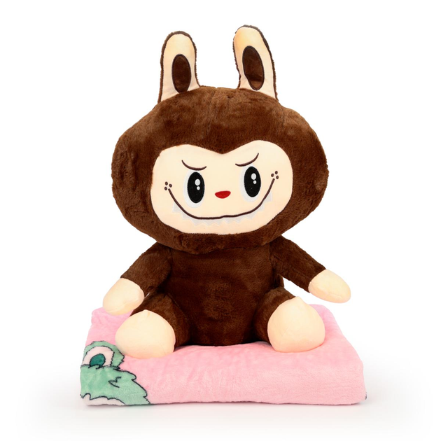 М'яка іграшка-плед,подушка 3 в 1 Лабубу 50 см Коричневий ТМ COLORFUL HOME LAB2BR Київ - фото 10