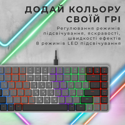 Клавіатура GamePro MK140R Red Swich Low Profile USB Dark Gray (MK140R) Вінниця - фото 7