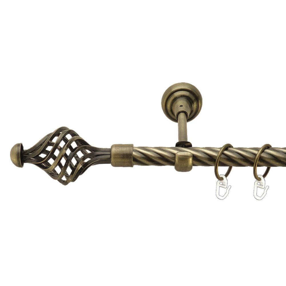 Карниз Orvit Арезо металевий однорядний відкритий скручена труба кільце металеве Антик 19 мм 200 см (00-00017110) Львів - фото 1