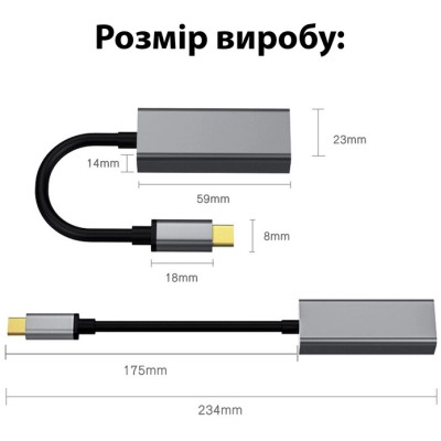 Адаптер Dynamode USB3.0 Type-C to 1000/100 Mbit/s RJ-45 (RTL8153) 0.13 m (DM-AD-GLAN-C) Вінниця - фото 8