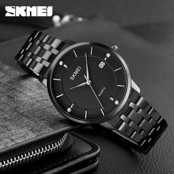 Чоловічий класичний годинник на браслеті Skmei 1801S (Чорний) Вінниця