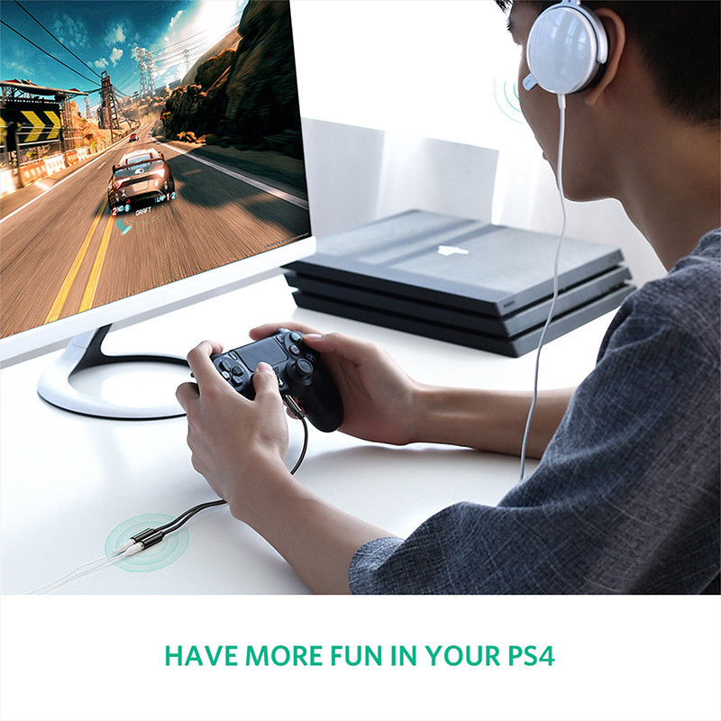 Аудіокабель UGREEN AV141 3.5mm male to 2 Female Audio Cable Aluminum Case Black Киев - изображение 9