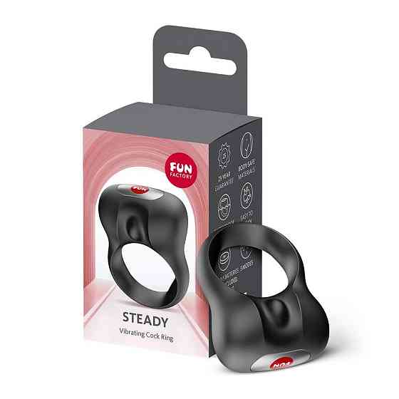 Ерекційне віброкільце Fun Factory Steady Black Sex Aura Київ