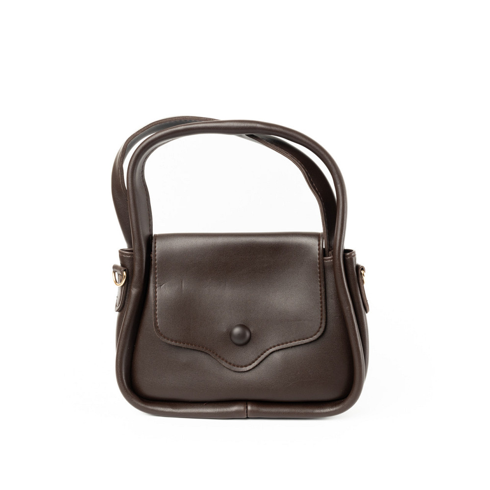 Сумка женская стильная через плечо с ручками и ремешком, сумочка клатч, Темно-коричневый Каменец-Подольский - изображение 1