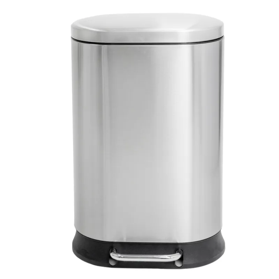 Овальное мусорное ведро с плавным закрытием Mixxus Premium Strong-TC0120 20л, цвет нержавеющая сталь Харьков