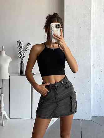 Жіночий стильний романтичний топ-корсет трикотаж мікродайвінг у два шари Чорний Одеса