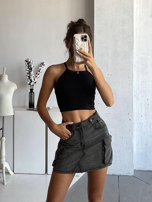 Жіночий стильний романтичний топ-корсет трикотаж мікродайвінг у два шари Чорний Одеса - фото 3