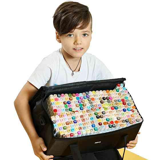 Маркеры Touch Smooth набор 262 шт для рисования спиртовые,двухсторонние+Розовая подставка для маркеров Каменец-Подольский