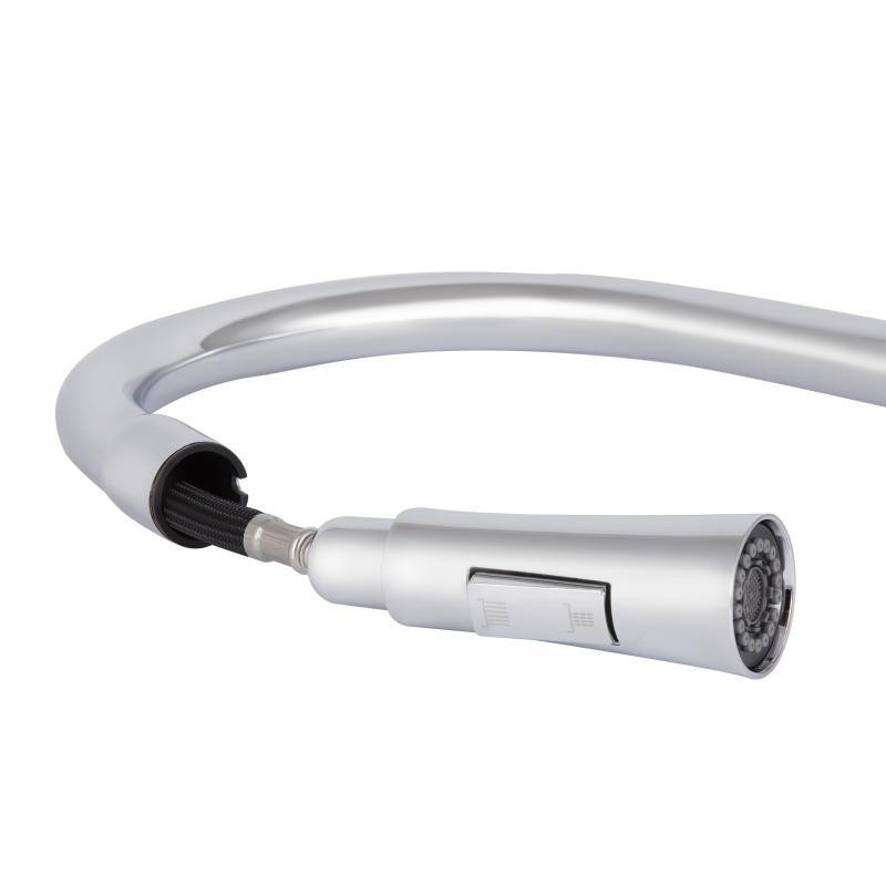 Смеситель для кухни Qtap Vlasta New с выдвижным изливом, латунь QTVLA344CRM45646 Chrome Харьков - изображение 6