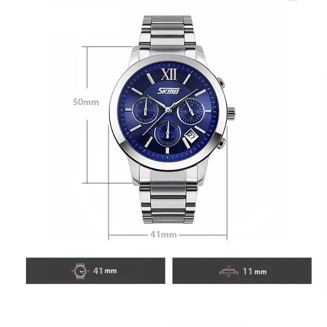 Мужские наручные часы Skmei Tandem 9097 Синий Винница - изображение 8