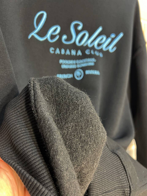 Свитшот женский Pepper&mint 24-03 оверсайз удлиненный надпись утепленный вышивка впереди черный, черный, M Киев - изображение 15