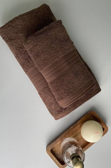 Рушник махровий Ideal Textile 500 г/м2 50х90 см в асорт. (56860390) Коричневий Чернівці - фото 5
