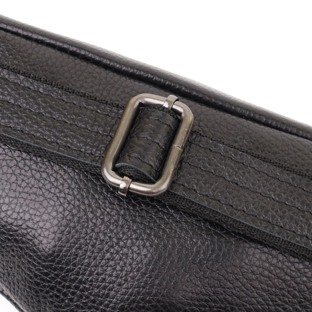 Удобная сумка бананка для мужчин из зернистой натуральной кожи Shvigel 23136 Черный Киев - изображение 5