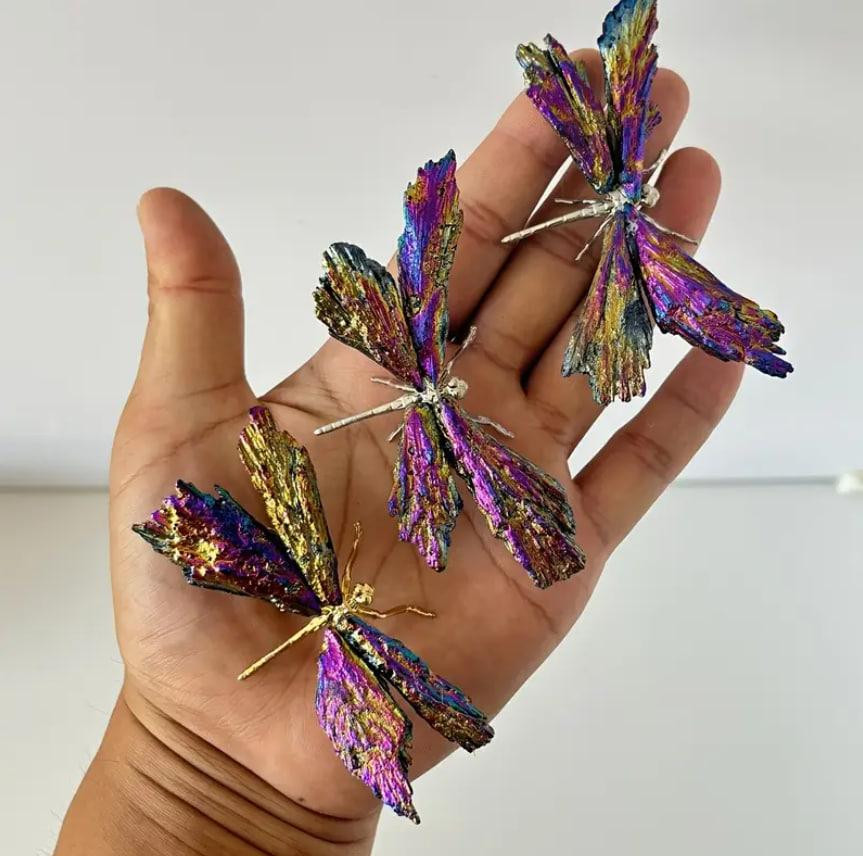 Фигурка стрекозы из натурального горного хрусталя, сувенир из натурального камня (размер 8 см), 1 шт Киев - изображение 1