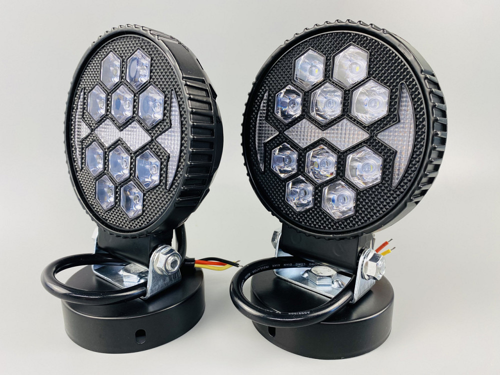 Фара LED кругла 14led chip 9-80V алюмінієвий корпус, кріплення, повітряний клапан Мукачево - фото 6