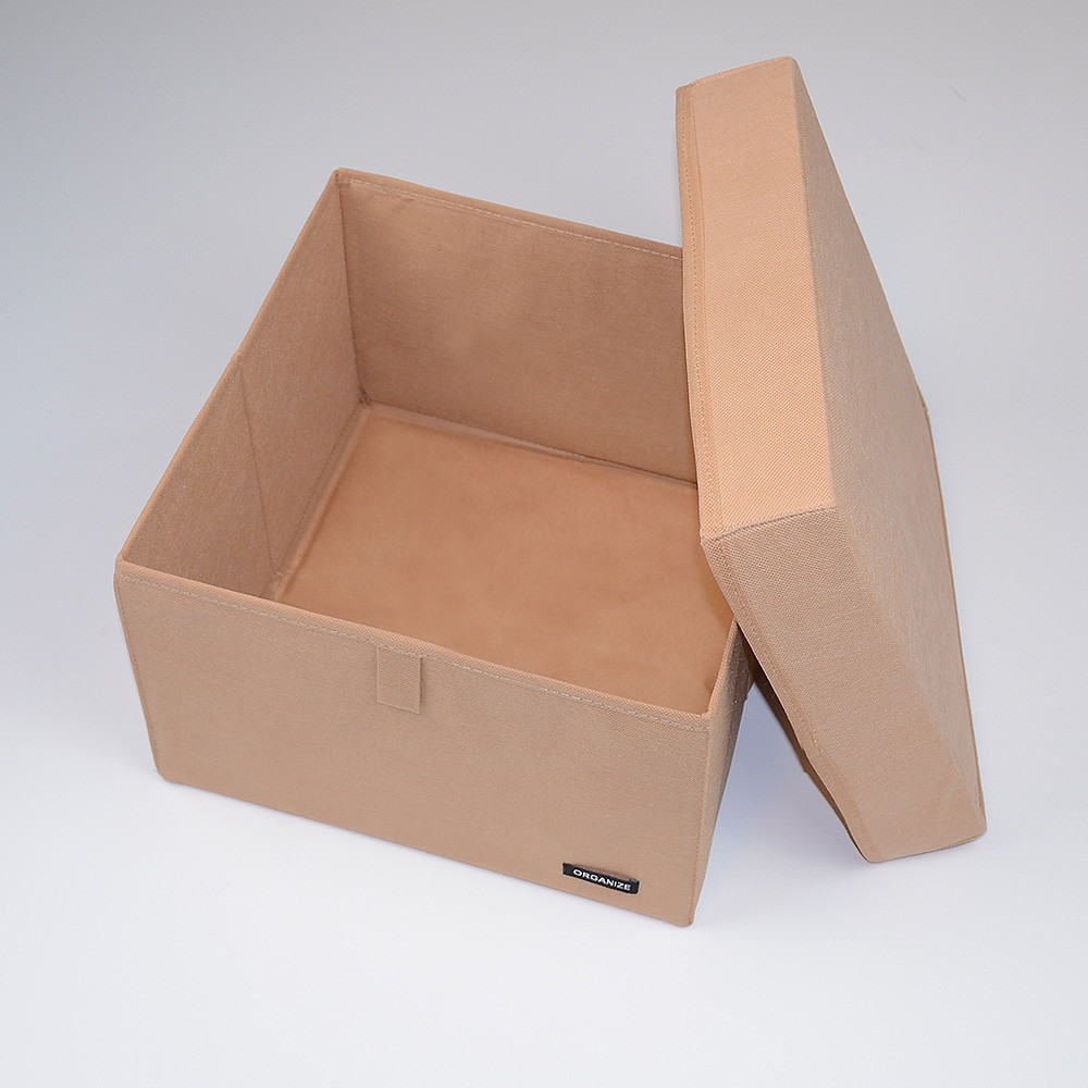 Короб для зберігання речей з кришкою 30х30х20см (Бежевий) Суми - фото 4