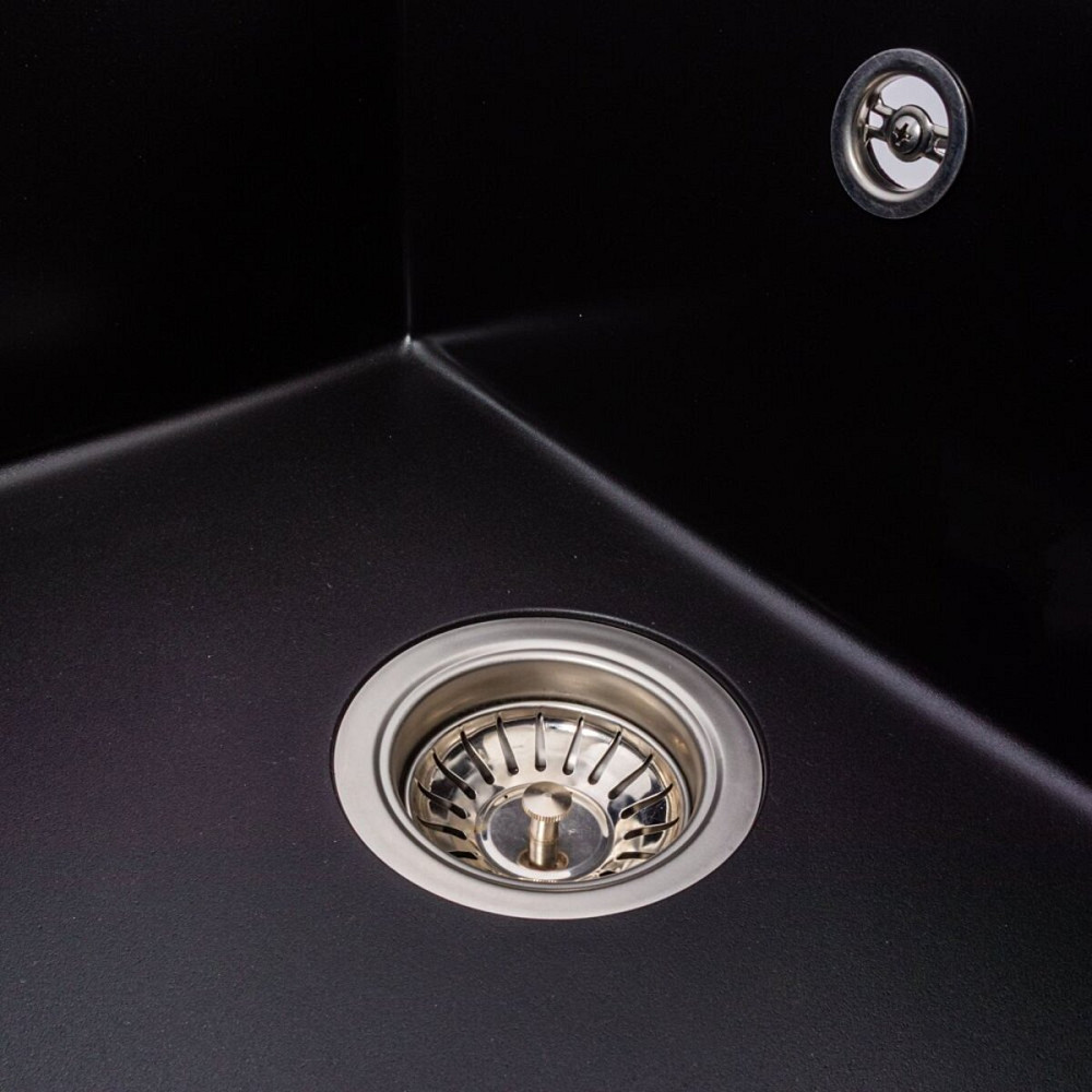 VALESO Гранітна мийка VALESO CRIPTA 6550 матова Чорна Коломия - фото 13