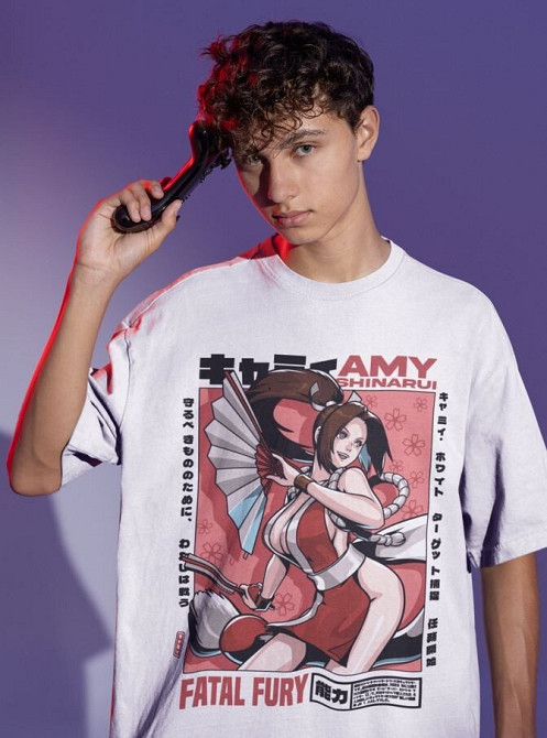 Футболка для хлопчика з аніме принтом Маі Схірануі Кінг Фігхтерс оверсайз (зріст від 165 до 180) Чорний AnimeJ0921m Дніпро - фото 2