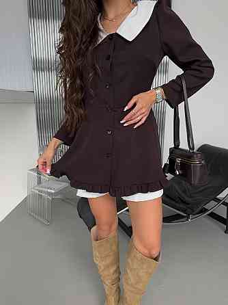 Женское стильное романтичное платье + шорты костюмка и коттон Шоколад, 46/48 Одесса