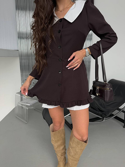 Жіноче стильне романтичне плаття + шорти костюмка та котон Шоколад, 46/48 Одеса - фото 1