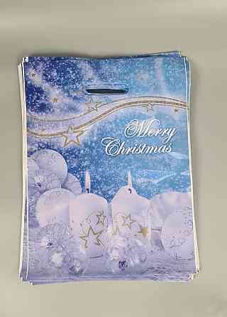 Пакети з вирубаною ручкою ламінат Н.Год "Дві свічки" (30х40) Ренпако (50 шт.) Харків