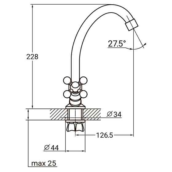 Змішувач QM 1/2" для кухні економ на гайці (КРАТНО 2 шт.) AQUATICA QM-1B159C (9783100) Київ
