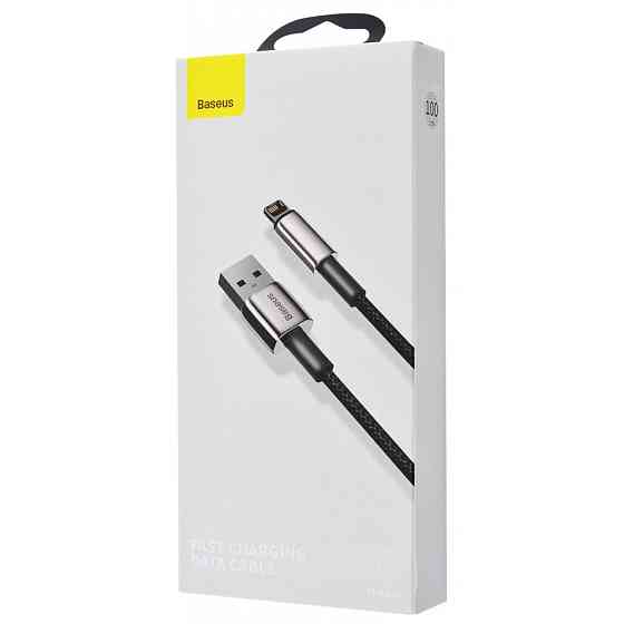 Кабель Baseus Tungsten Gold Fast Charging Lightning 2.4A 2м чорний Львів