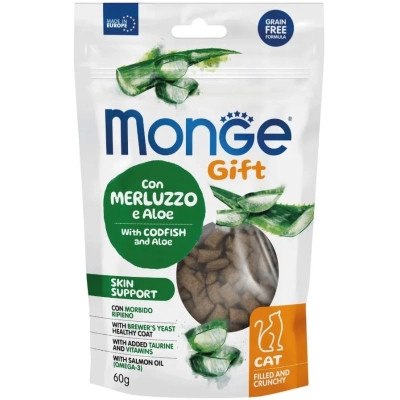Ласощі для котів Monge Gift Cat Skin support з тріскою і алое 60 г (8009470085045) Вінниця - фото 1