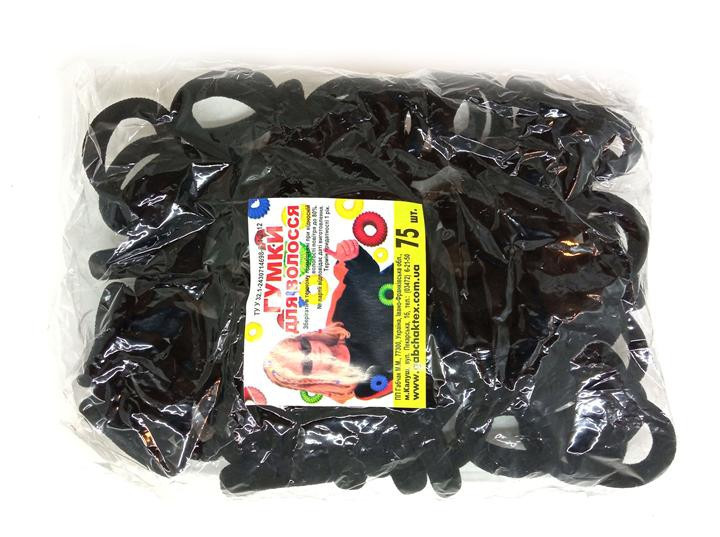 Резинка для волос черные набор 75 шт Киев - изображение 1
