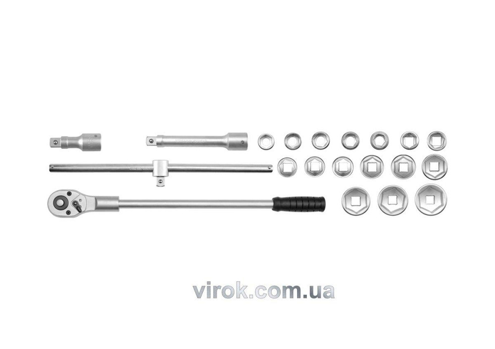 Набір головок торцевих YATO : квадрат 3/4", М=19-50 мм з інструментами, 21 шт. [1/49] Одеса - фото 1