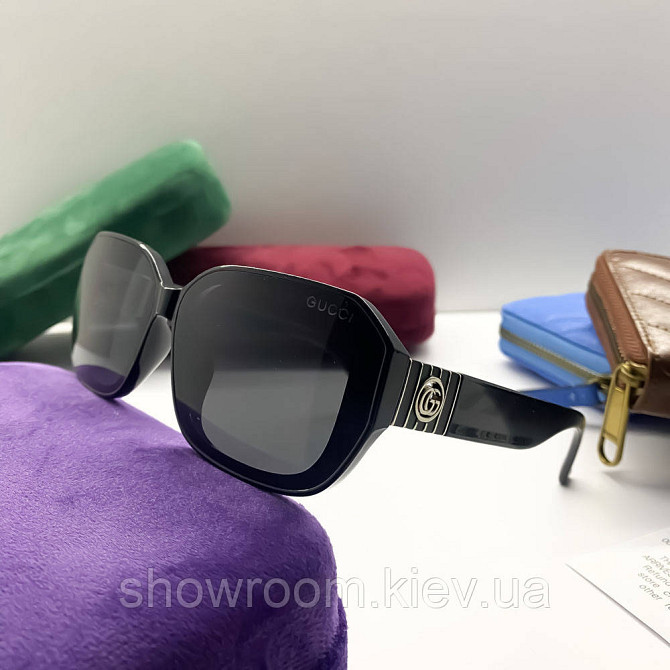 Женские брендовые солнцезащитные очки GG (09160) black Киев - photo 3