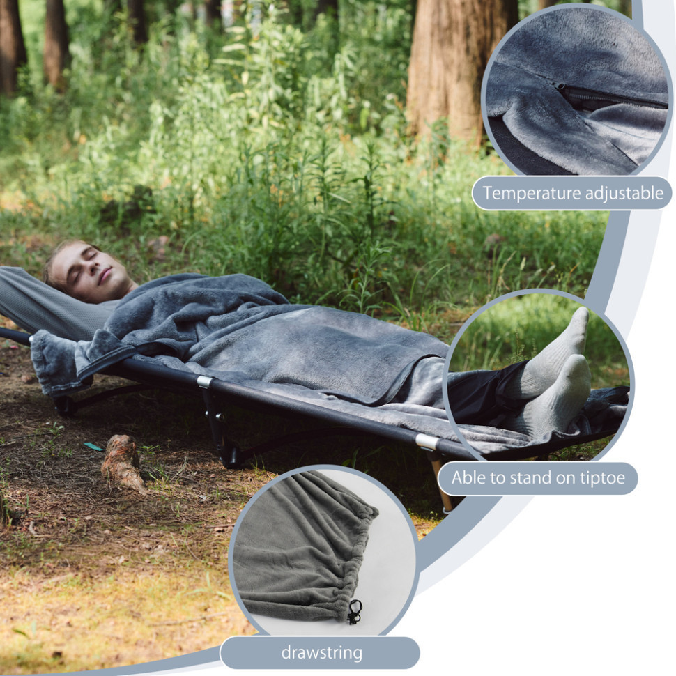 Підкладка для спального мішка Naturehike CNK2450WS024 фліс (Графіт) Вінниця - фото 6