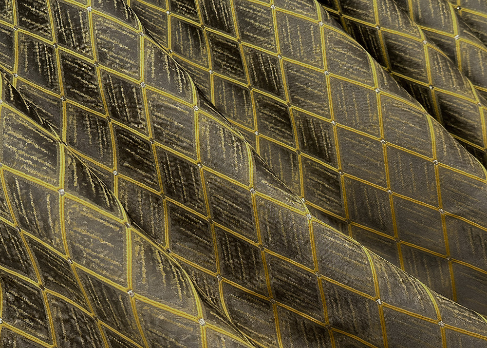 Комплект готових штор VR-Textil Жакард RUBI № 1757ш Темно-сірий з золотистим 150х300 см 2 шт (33-0722) Київ - фото 7