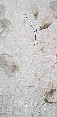 Обои виниловые на флизелине Rasch County Living метровые листья ветки цветы прованс зеленые коричневые на бел Киев