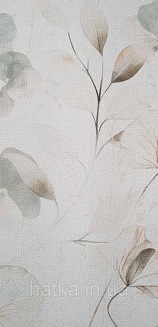 Обои виниловые на флизелине Rasch County Living метровые листья ветки цветы прованс зеленые коричневые на бел Киев - изображение 3
