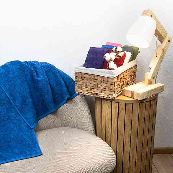 Банное махровое полотенце GM Textile 70х140см 400г/м2 (Синий) Сумы