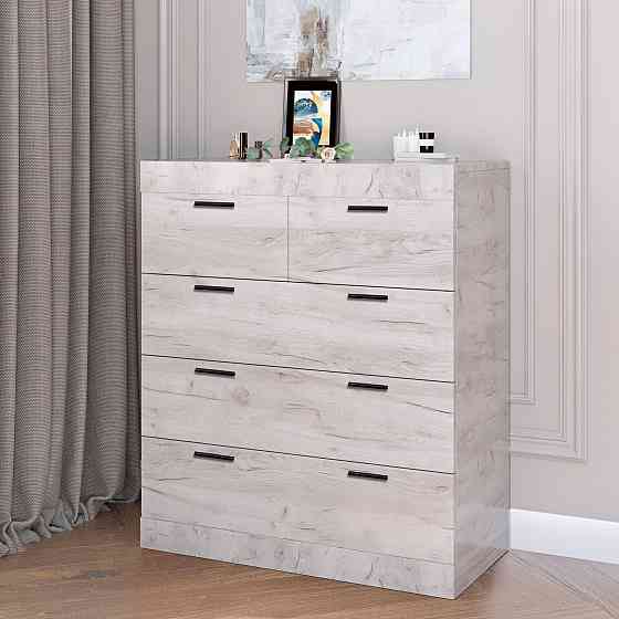 Комод для вещей Эверест на 5 ящиков Соната-3 80х38х94 дуб крафт белый (DTM-2697) Днепр