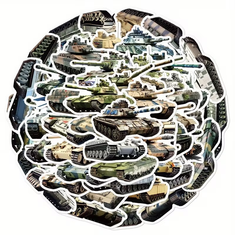 Набор стикеров «Танки» – 50 штук, военные наклейки Киев - изображение 2