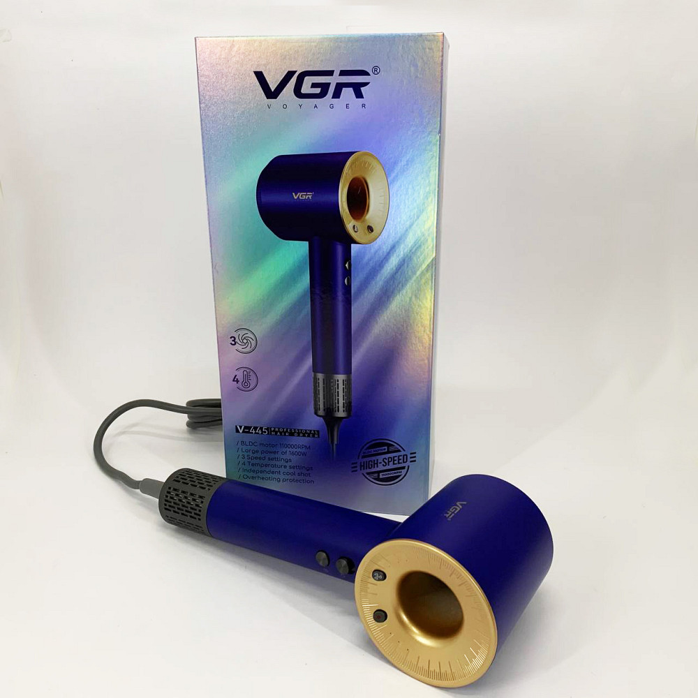 Професійний фен для укладання волосся з насадкою VGR, Жіночий потужний фен для укладання волосся IS-63 Львів - фото 3