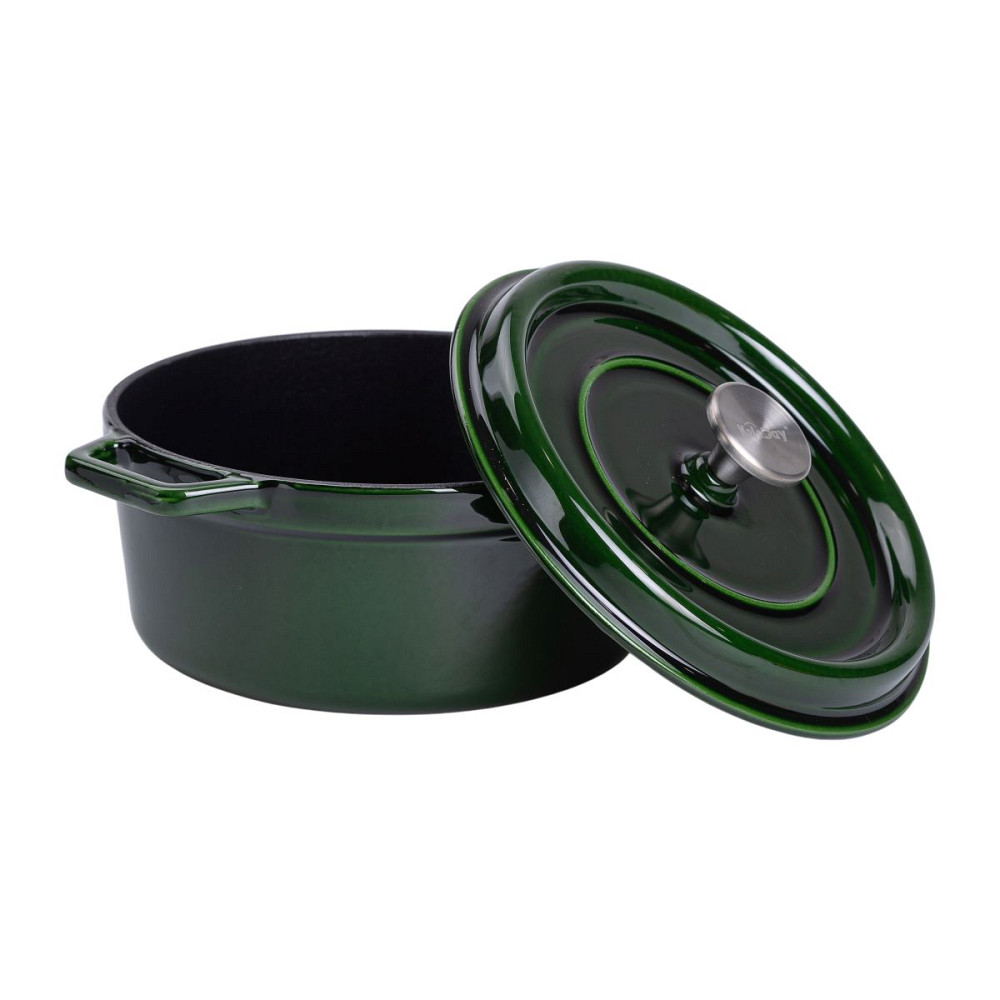 Каструля чавунна емальована 3,5 л з кришкою Ø24 см Зелена HP-1-1 Коломыя - изображение 5