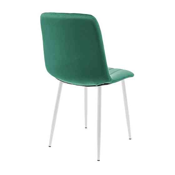 Стілець крісло м'який FuryDesign Malcolm 26 білі ніжки Зелений Київ