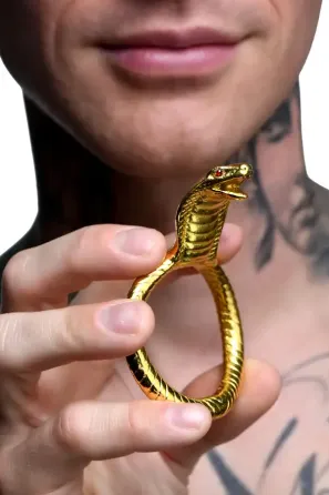 Ерекційне кільце з головою кобри Master Series: Cobra King Golden Cock Ring Львів