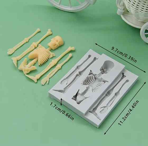 Силиконовая форма Скелет 112 на 97 мм серый Киев