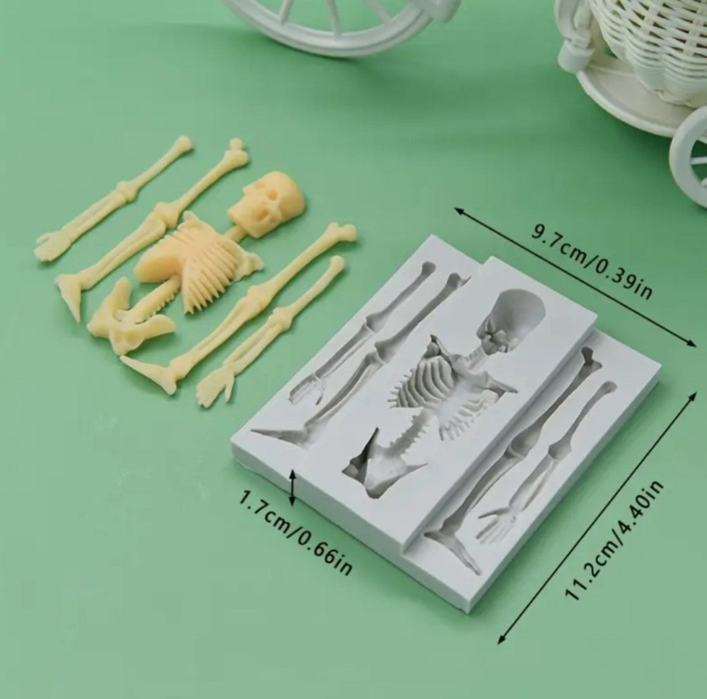 Силиконовая форма Скелет 112 на 97 мм серый Киев - изображение 2