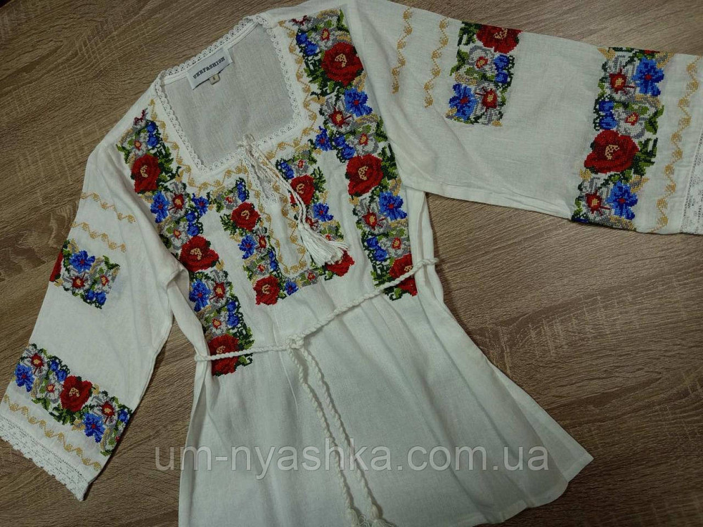 Жіноча лляна вишиванка "Маки" Кривий Ріг - фото 3
